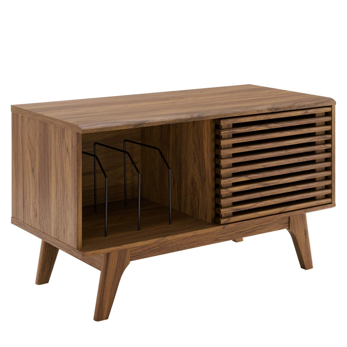 EEI-4263-WAL Render Vinyl Record Display Stand, Walnut
