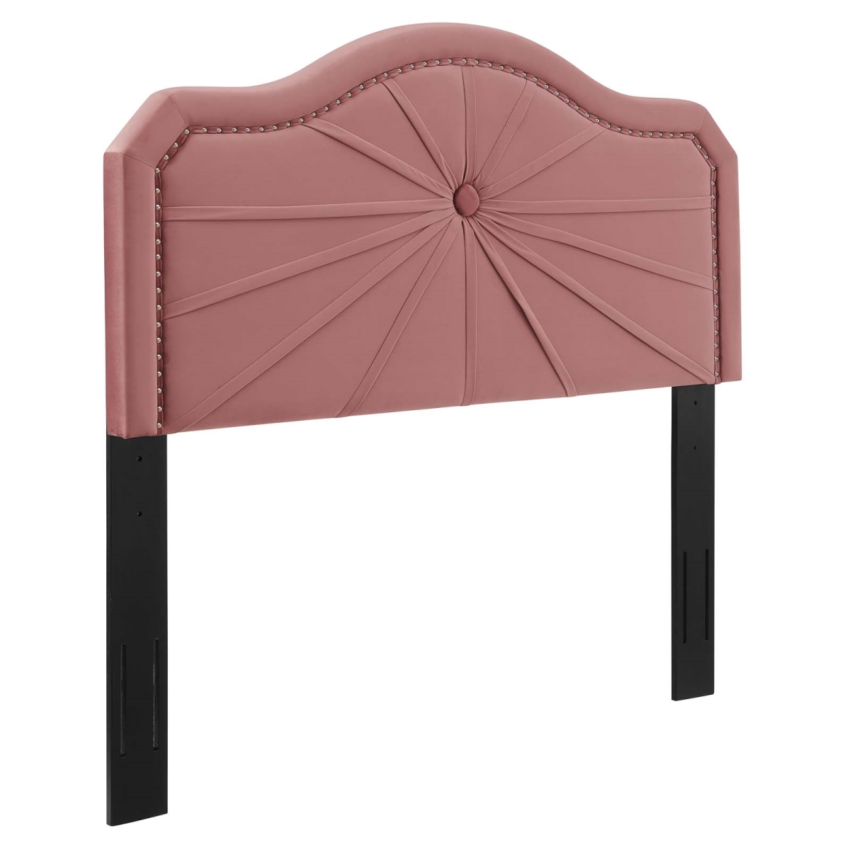Picture of Modway Furniture MOD-6351-DUS Kristin Pleated Performance Velvet Headboard&#44; Dusty Rose - King & California King Size