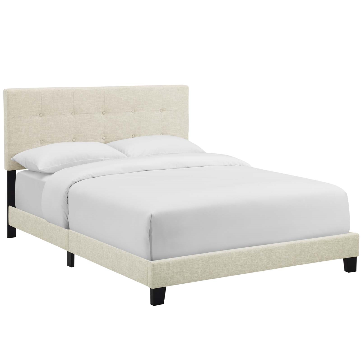 MOD-6000-BEI Amira Full Upholstered Fabric Bed, Beige