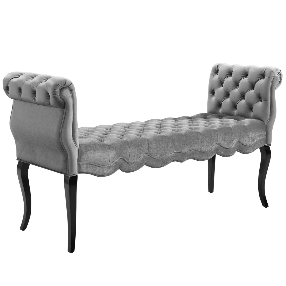 Picture of Modway Furniture EEI-3018-LGR Adelia Chesterfield Style Button Tufted Performance Velvet Bench&#44; Light Gray