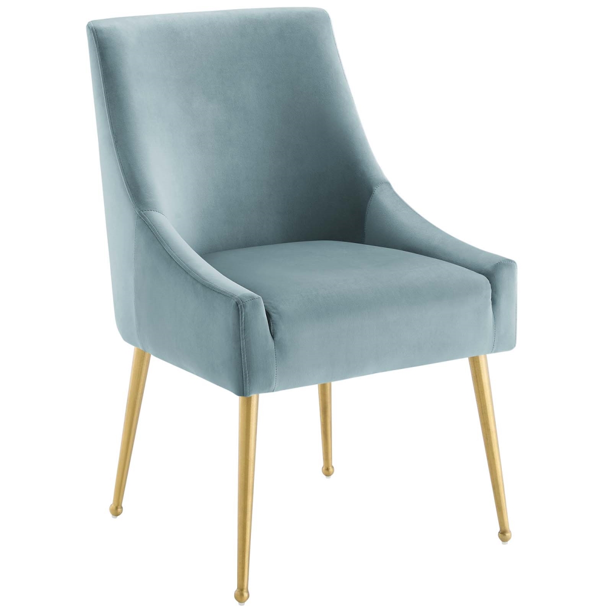 EEI-3508-LBU Discern Upholstered Performance Velvet Dining Chair, Light Blue