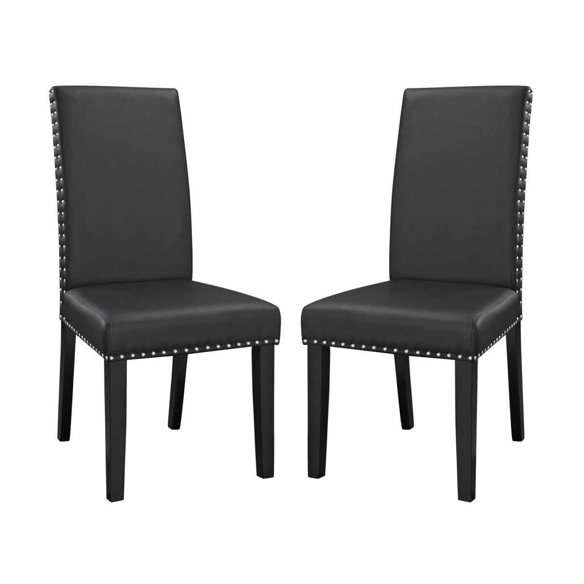 EEI-3553-BLK Parcel Dining Side Chair - Vinyl, Black - Set of 2