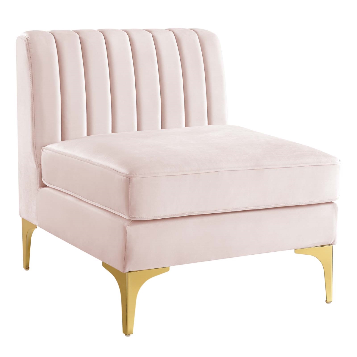 EEI-3984-PNK Triumph Channel Tufted Performance Velvet Armless Chair, Pink -  Modway Furniture