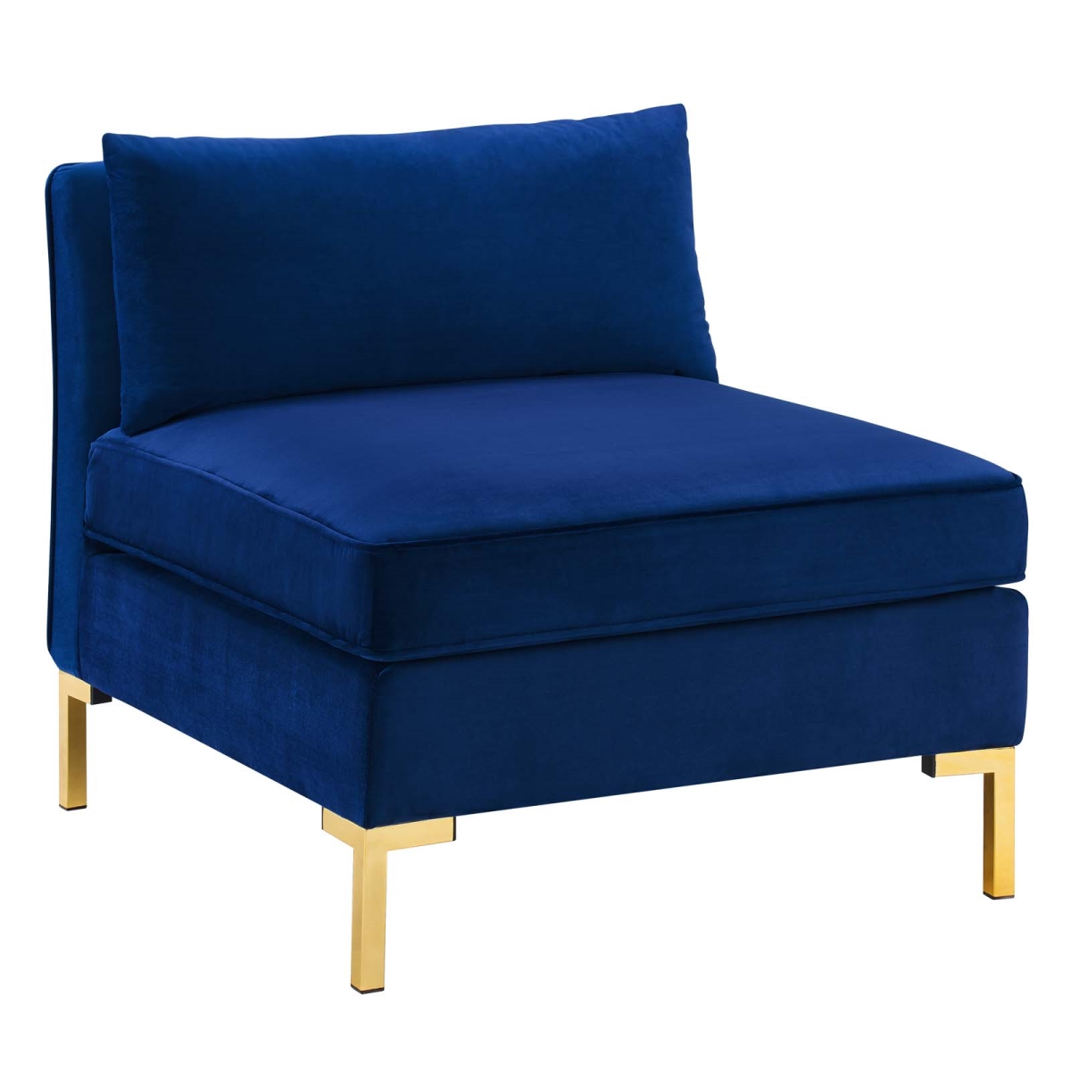 Ardent Performance Velvet Armless Chair, Navy