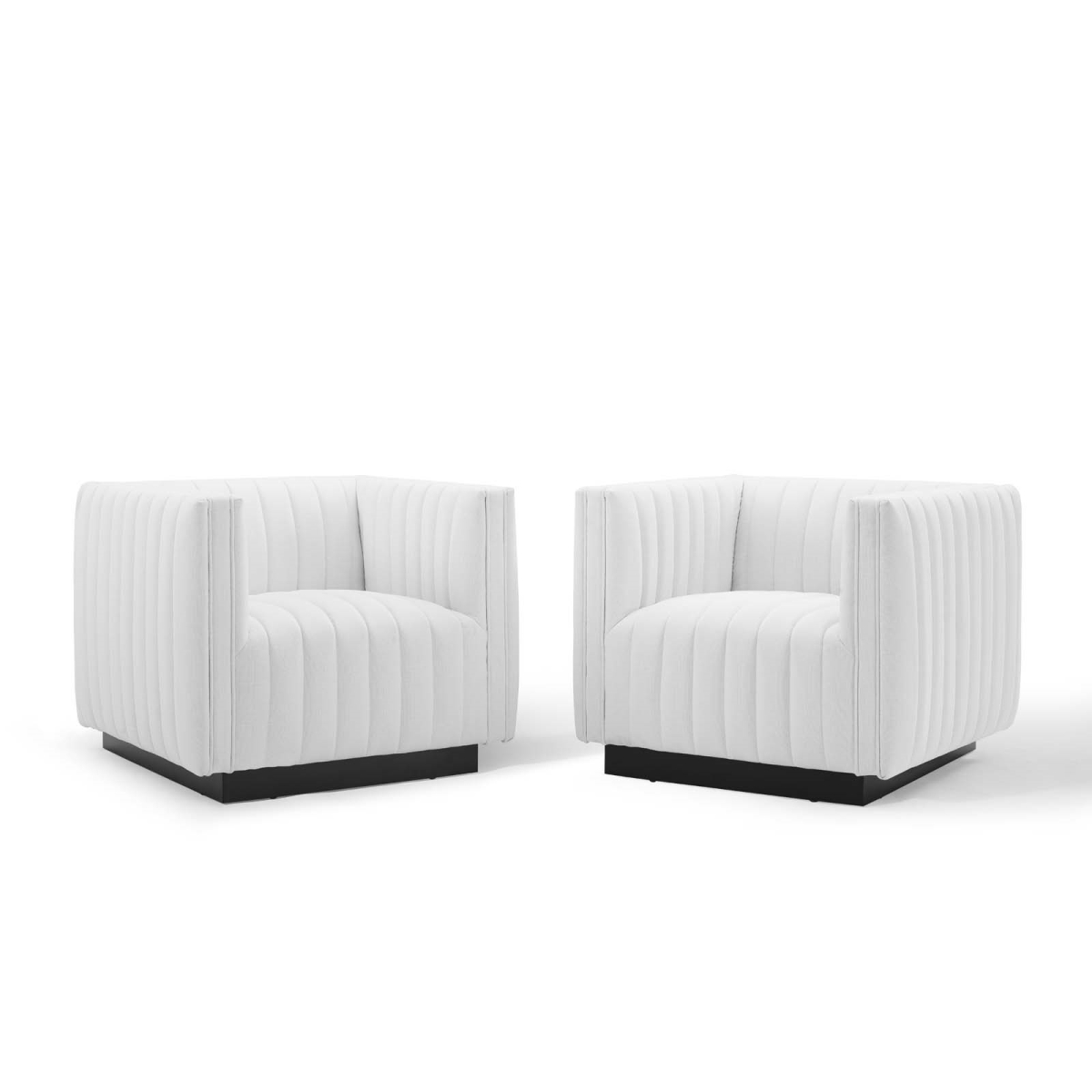 EEI-5045-WHI Conjure Tufted Upholstered Fabric Armchair, White - Set of 2 -  Modway Furniture