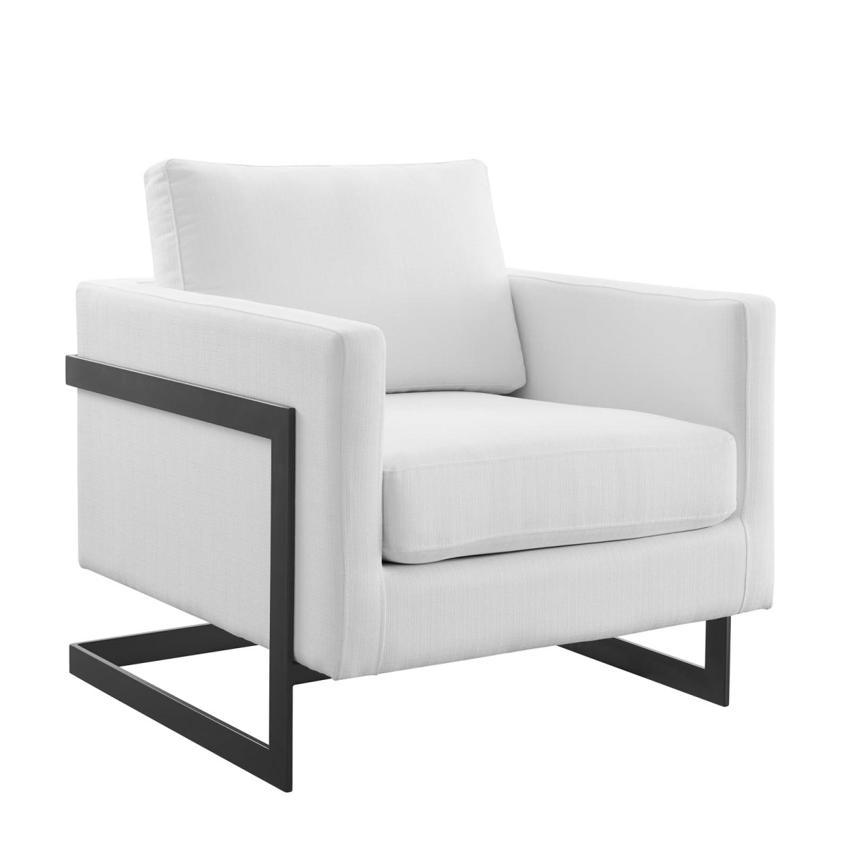 EEI-4391-BLK-WHI Posse Upholstered Fabric Accent Chair, Black & White