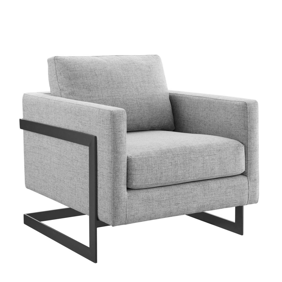 Modway EEI-4391-BLK-LGR Posse Upholstered Fabric Accent Chair, Black & Light Gray