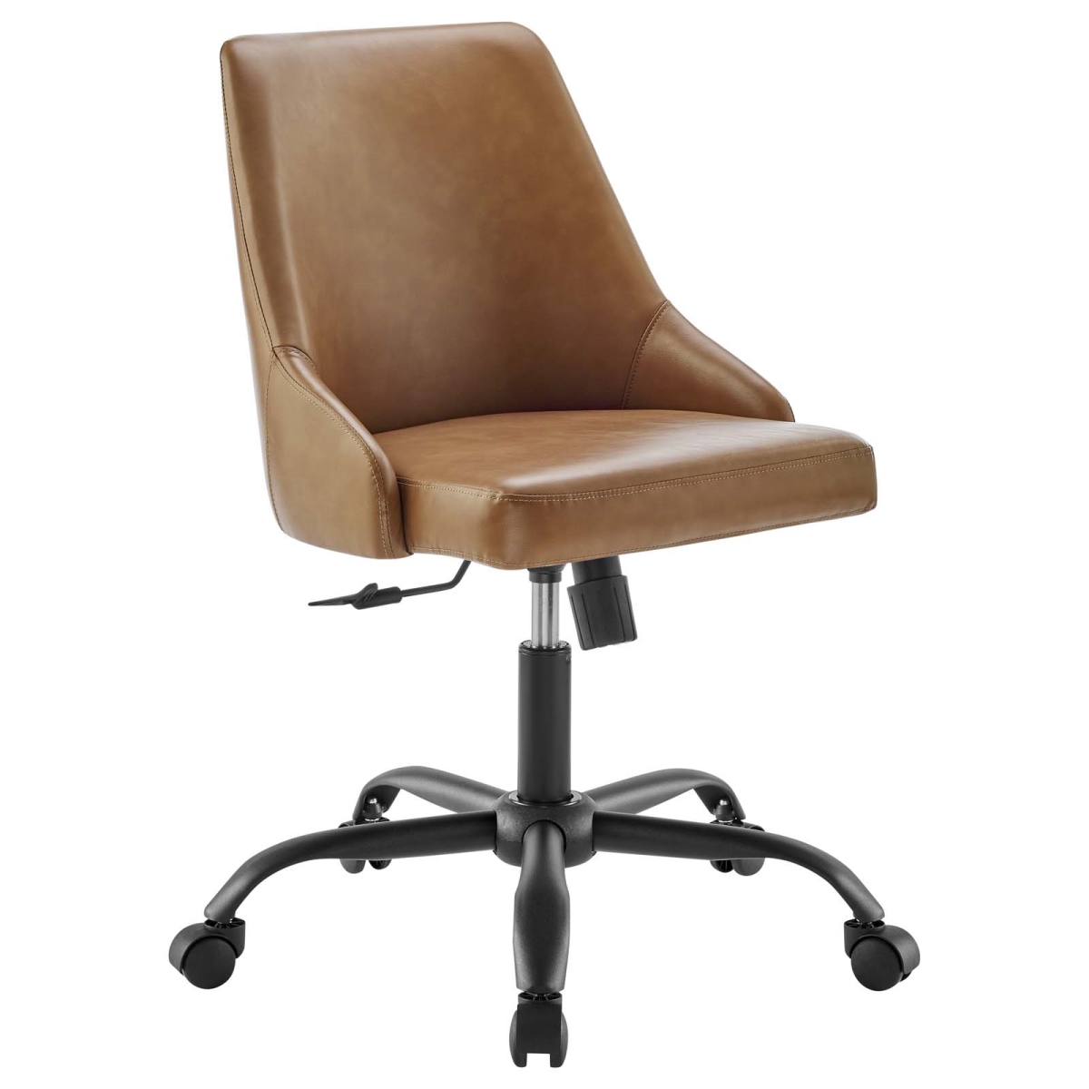 EEI-4372-BLK-TAN Designate Swivel Vegan Leather Office Chair, Black & Tan