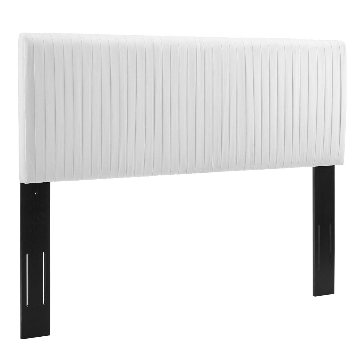 MOD-6327-WHI Eloise Channel Tufted Performance Velvet Headboard, White - Full & Queen Size