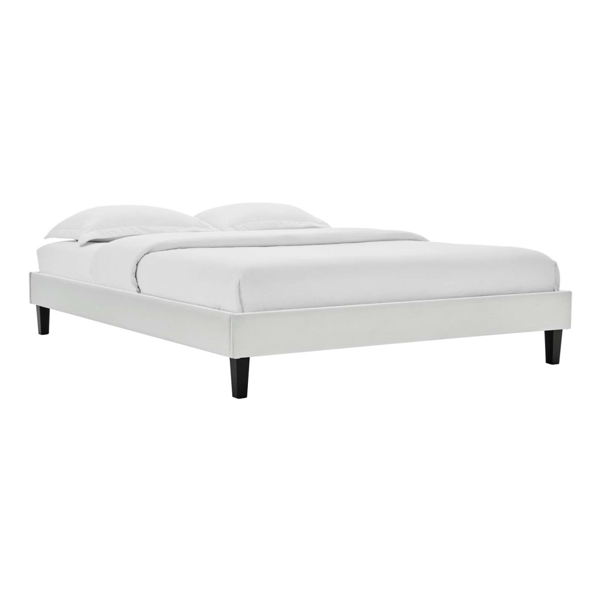 MOD-6267-LGR Reign Performance Velvet Platform Bed Frame, Light Gray - King Size