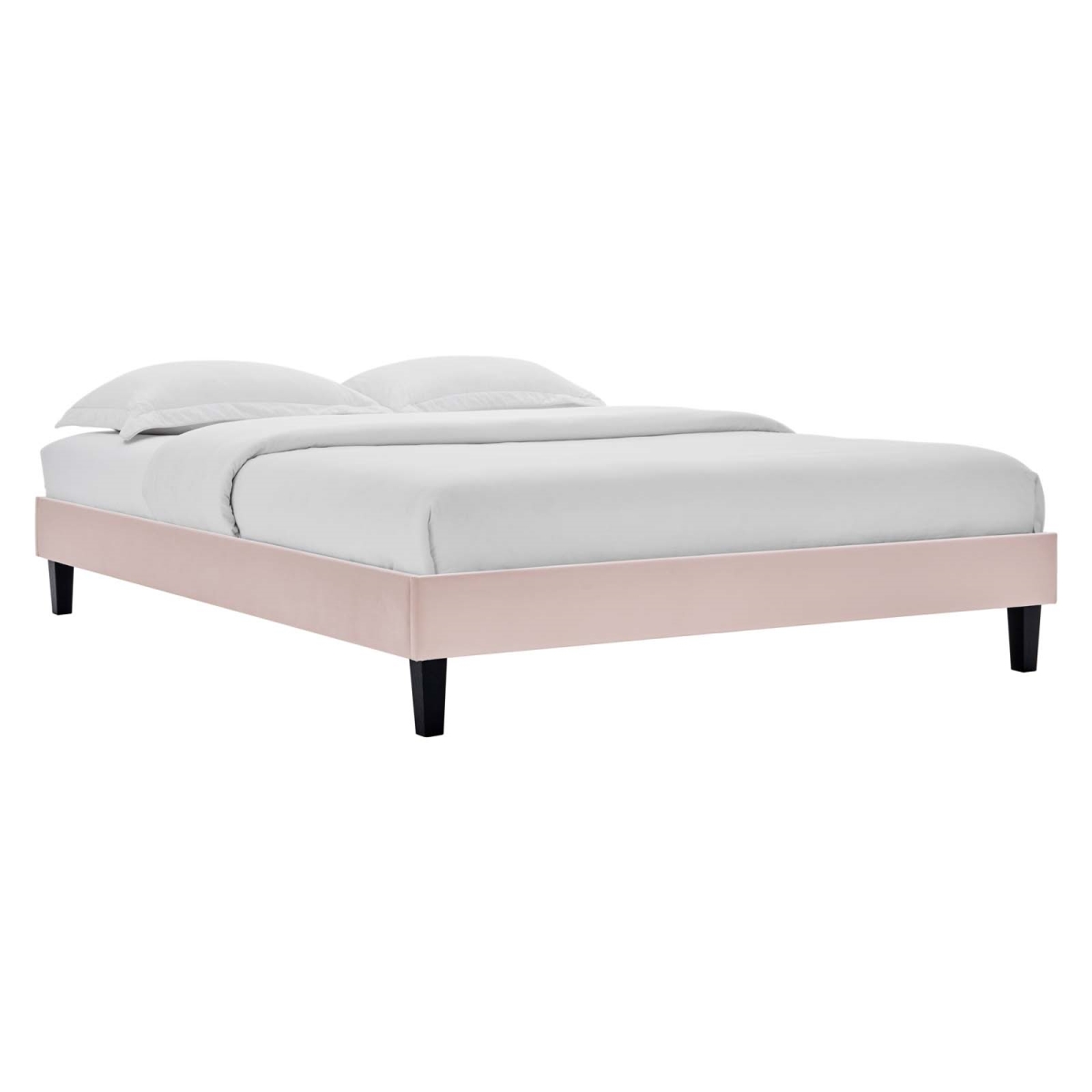 MOD-6265-PNK Reign Performance Velvet Platform Bed Frame, Pink - Full Size
