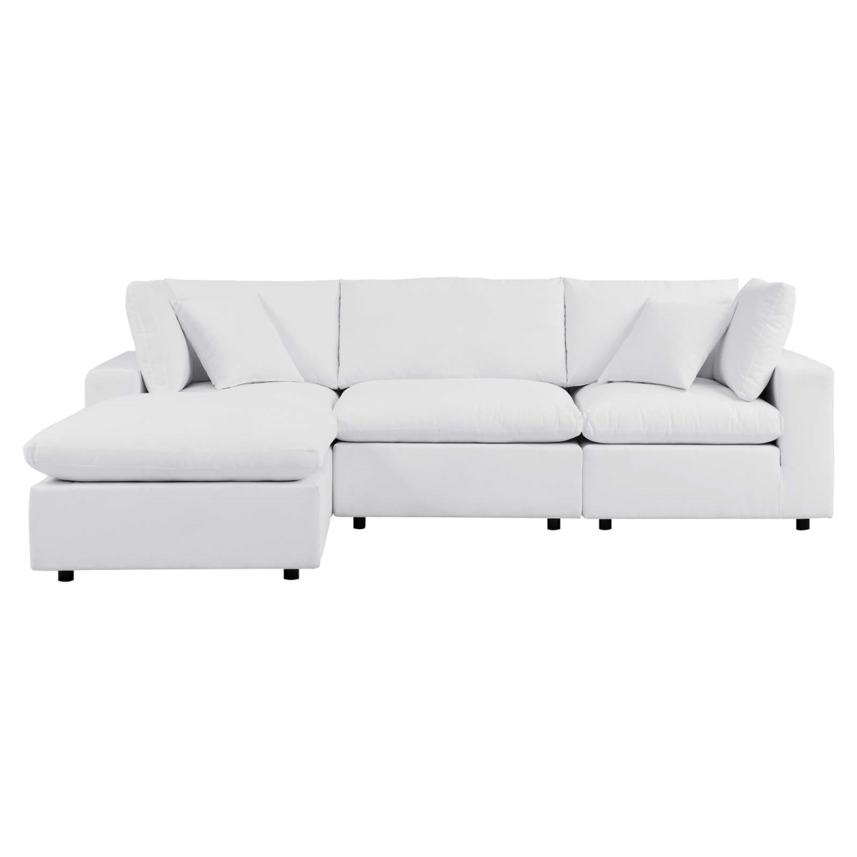 EEI-5581-WHI 24-32 x 108 x 73 in. Commix 4 Piece Sunbrella Outdoor Patio Sectional Sofa, White -  Modway Furniture