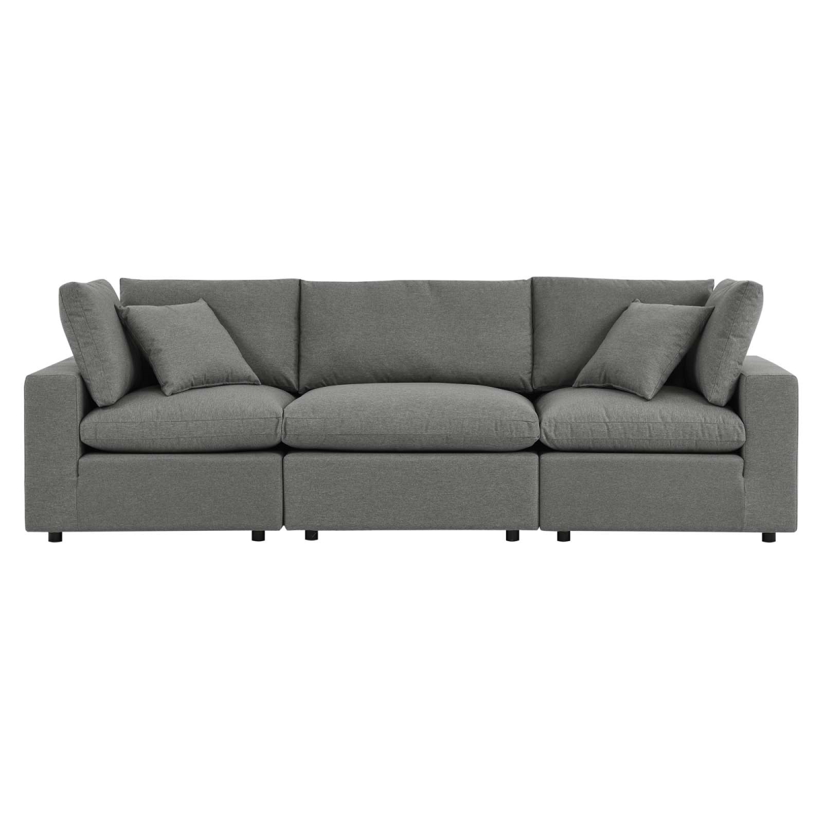 EEI-5578-CHA 108 in. Commix Overstuffed Outdoor Patio Sofa, Charcoal -  Modway Furniture