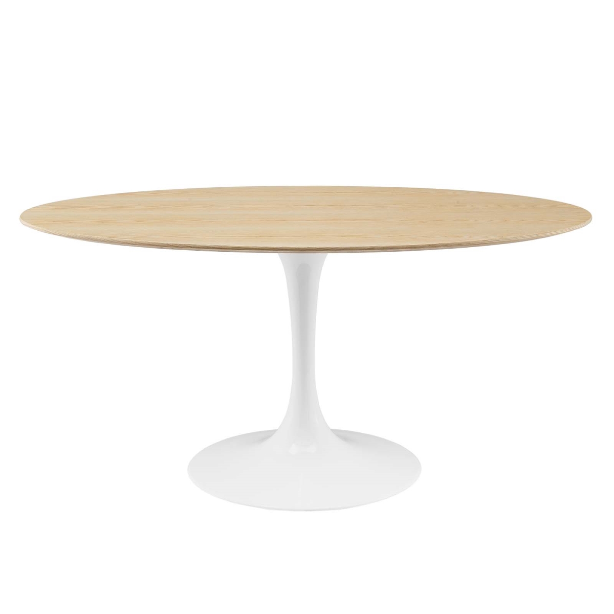 EEI-5195-WHI-NAT 60 in. Lippa Oval Dining Table, White & Natural -  Modway Furniture