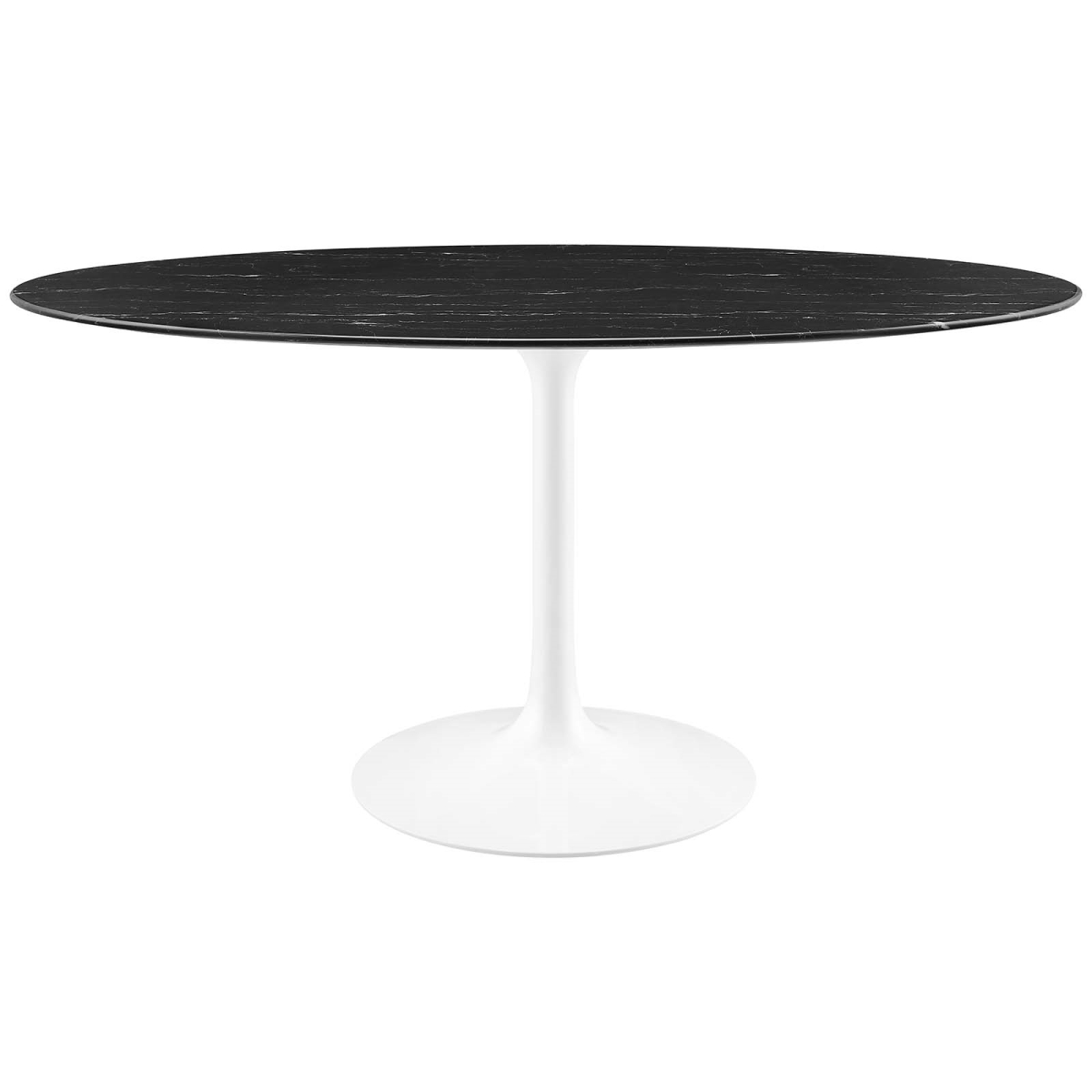 EEI-5186-WHI-BLK Lippa 60 in. Artificial Marble Dining Table, White & Black