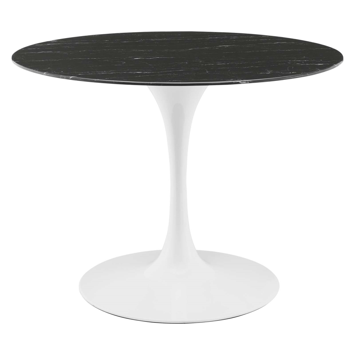 EEI-5181-WHI-BLK 28.5 x 35.5 x 35.5 in. Lippa Performance Velvet Dining Table, White & Black -  Modway