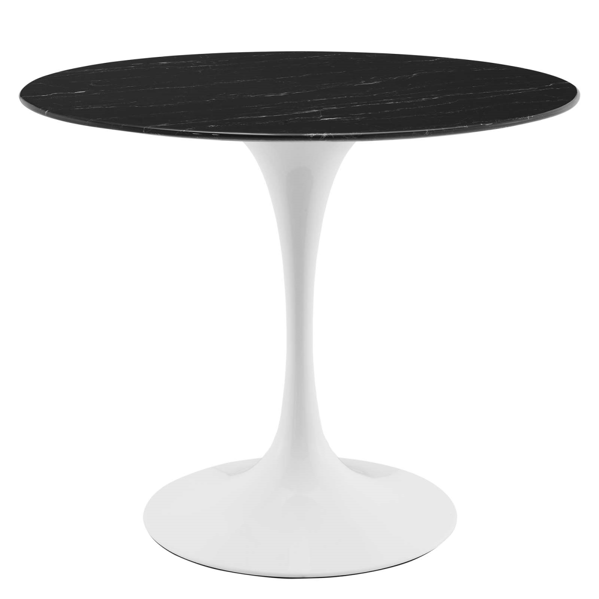 EEI-5168-WHI-BLK 36 in. Lippa Artificial Marble Dining Table, White & Black