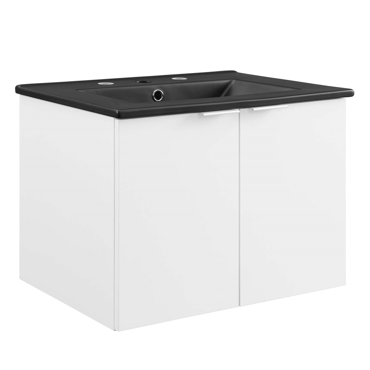 EEI-5370-WHI-BLK 24 in. Maybelle Wall-Mount Bathroom Vanity, White & Black -  Modway Furniture