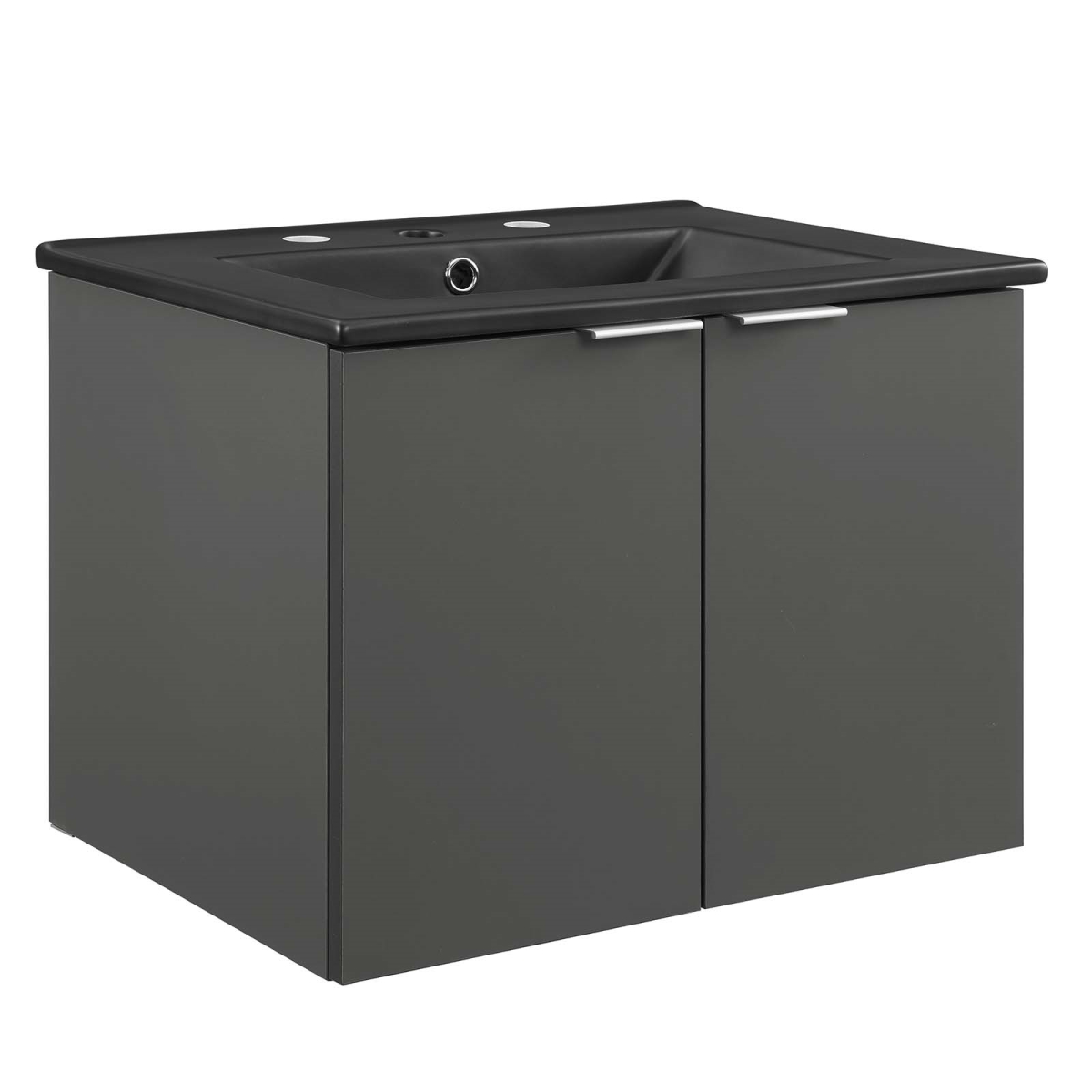 EEI-5370-GRY-BLK 24 in. Maybelle Wall-Mount Bathroom Vanity, Gray & Black