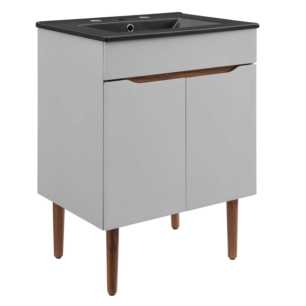 EEI-5357-GRY-BLK 24 in. Harvest Bathroom Vanity, Gray & Black -  Modway Furniture