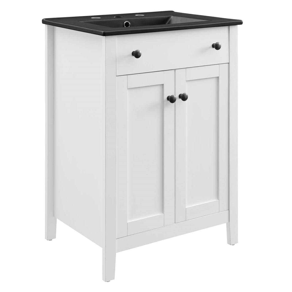 24 in. Nantucket Bathroom Vanity, White & Black