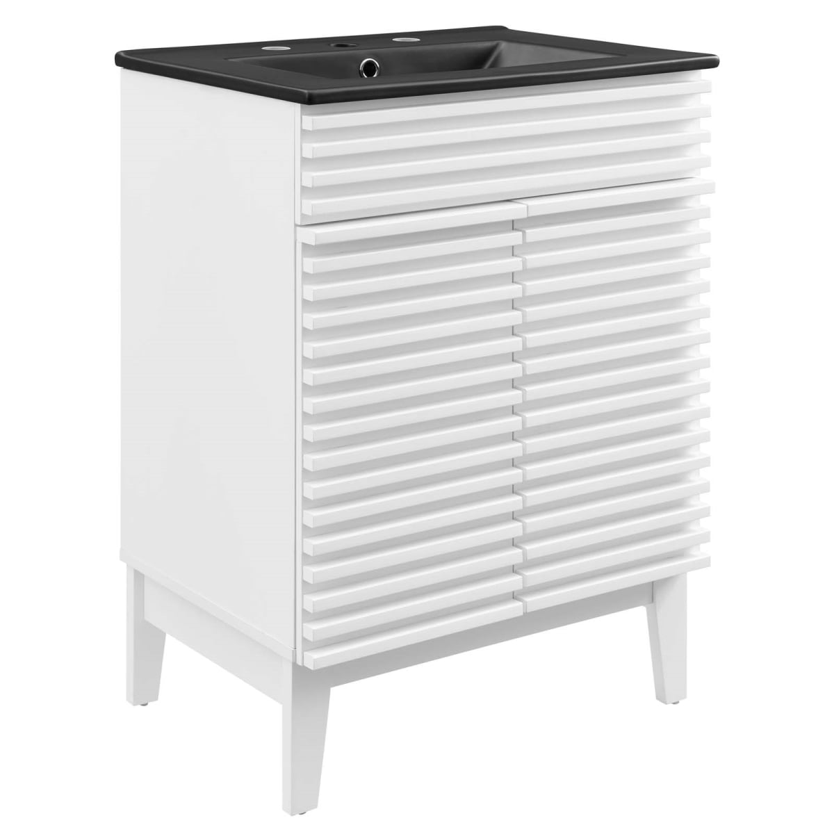 EEI-5350-WHI-BLK 24 in. Render Bathroom Vanity, White & Black