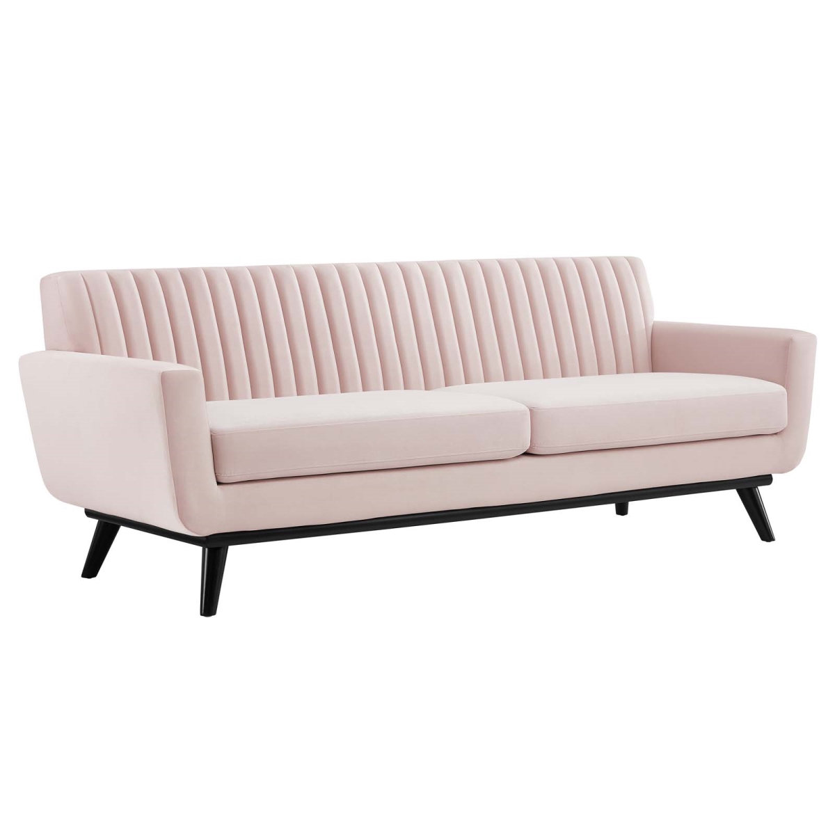 EEI-5459-PNK Engage Channel Tufted Performance Velvet Sofa, Pink - 34.5 x 90.5 x 35.5 in -  Modway Furniture