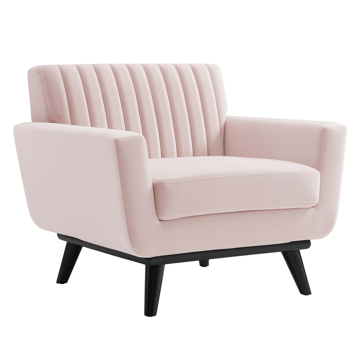 EEI-5457-PNK Engage Channel Tufted Performance Velvet Armchair, Pink - 34.5 x 35.5 x 39.5 in -  Modway Furniture