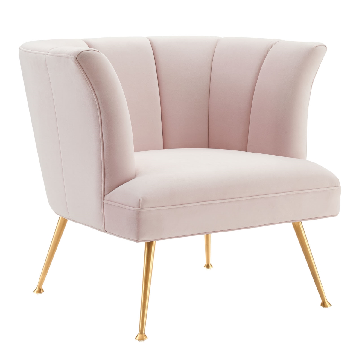 EEI-5023-PNK 33.5 in. Veronica Channel Tufted Performance Velvet Armchair, Pink -  Modway Furniture