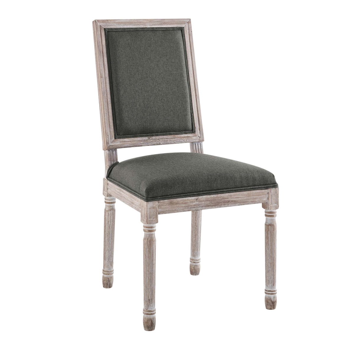 EEI-4661-NAT-GRY Court French Vintage Upholstered Fabric Dining Side Chair, Natural & Gray - 38.5 x 19.5 x 22.5 in -  Modway Furniture