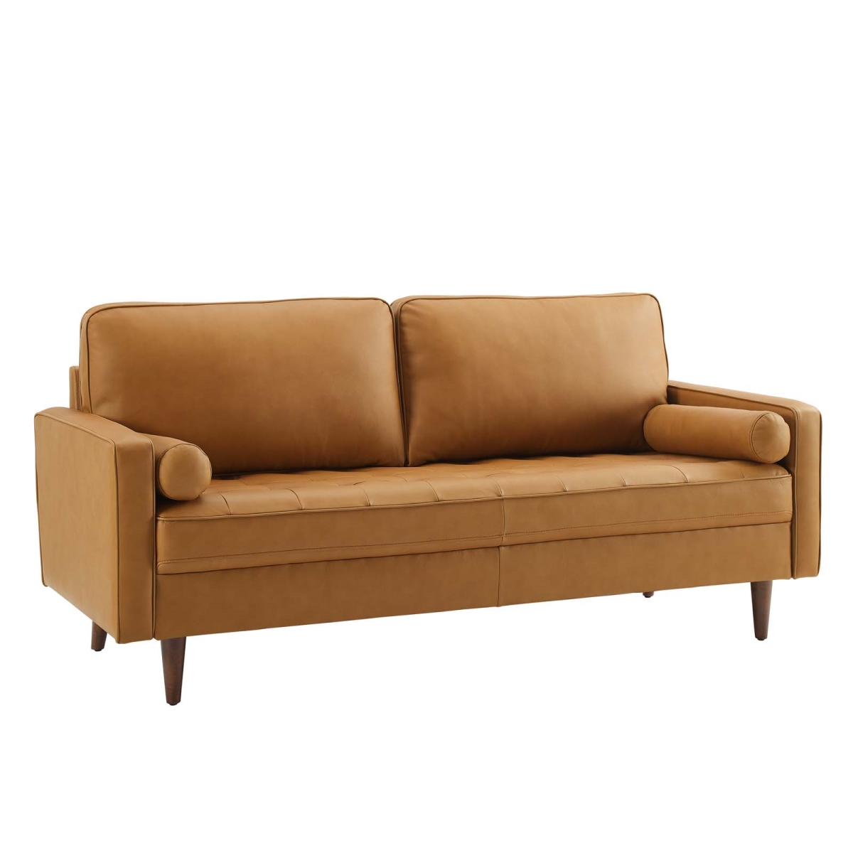 EEI-4633-TAN 27 x 31 x 73 in. Valour Leather Apartment Sofa, Tan
