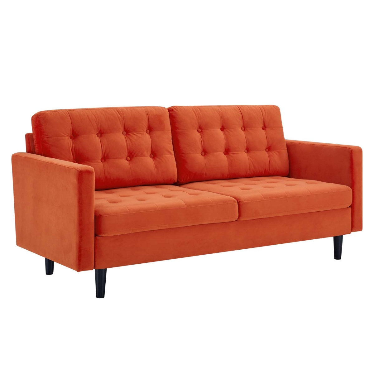 EEI-4444-ORA 34 x 75 x 33 in. Exalt Tufted Performance Velvet Sofa, Orange