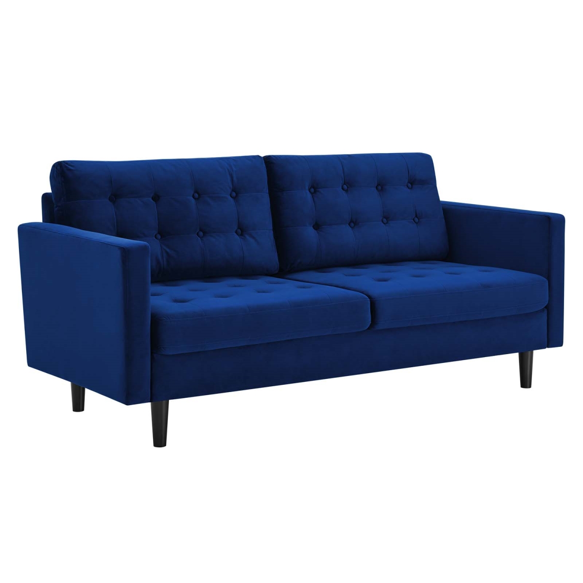 EEI-4444-NAV 34 x 75 x 33 in. Exalt Tufted Performance Velvet Sofa, Navy