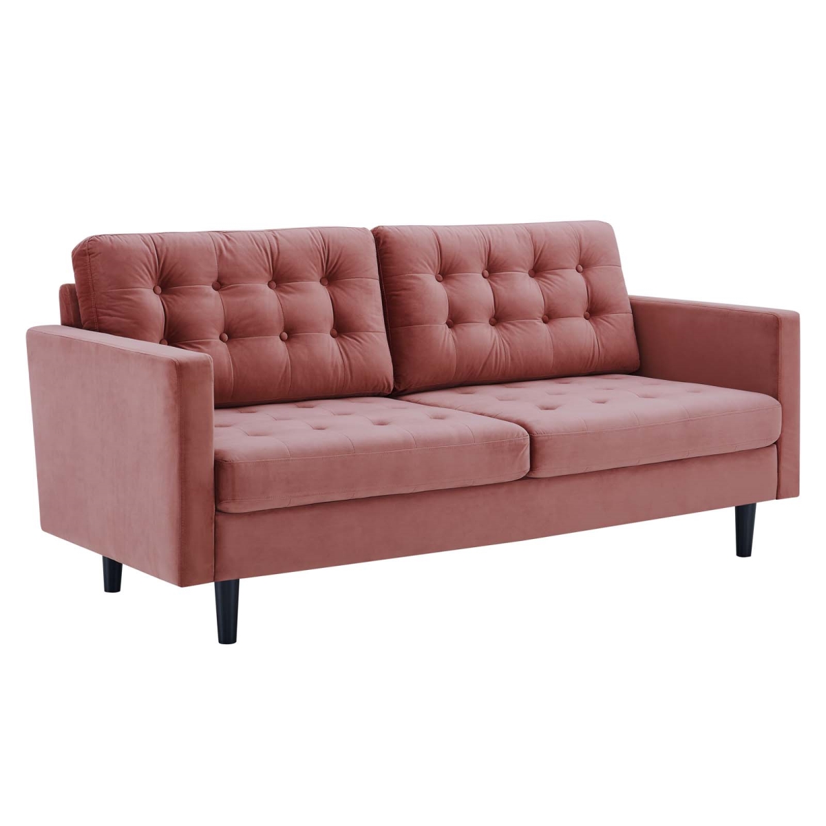 EEI-4444-DUS 34 x 75 x 33 in. Exalt Tufted Performance Velvet Sofa, Dusty Rose