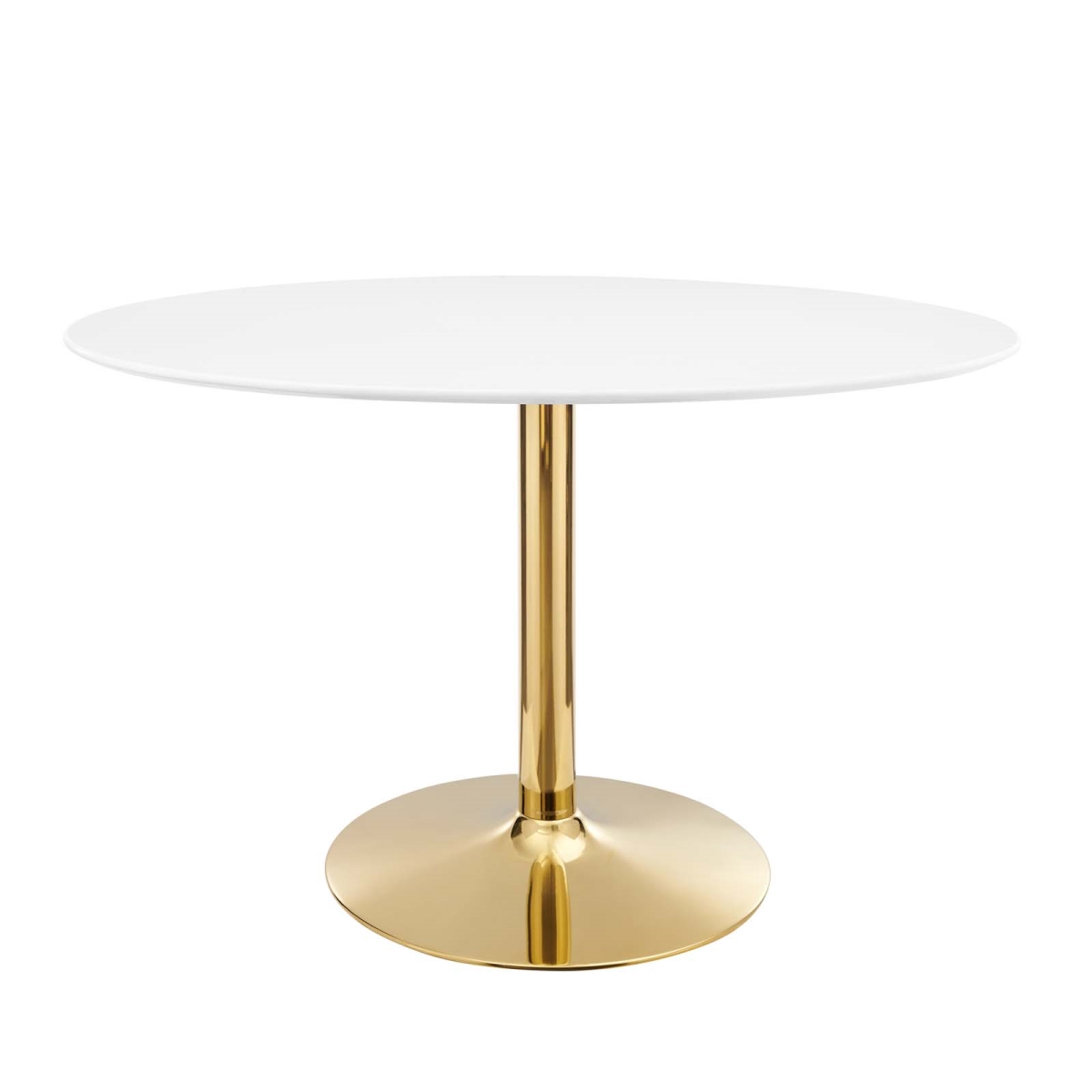 EEI-4750-GLD-WHI 48 in. Verne Oval Dining Table, Gold & White