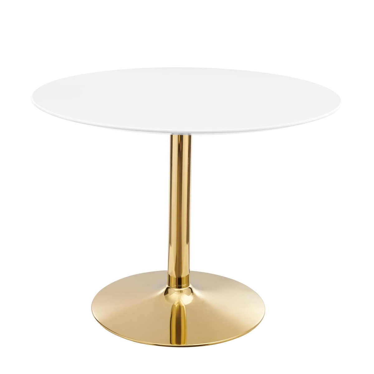 EEI-4748-GLD-WHI 29 x 40 x 40 in. Verne Dining Table, Gold & White