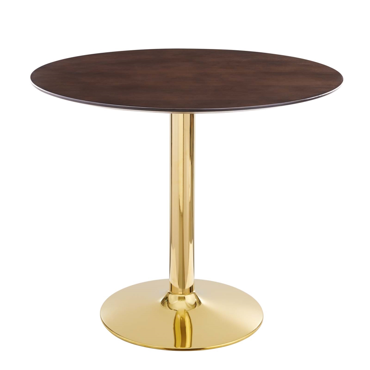 Modway EEI-4738-GLD-CHE 35 in. Verne Dining Table, Gold & Cherry Walnut