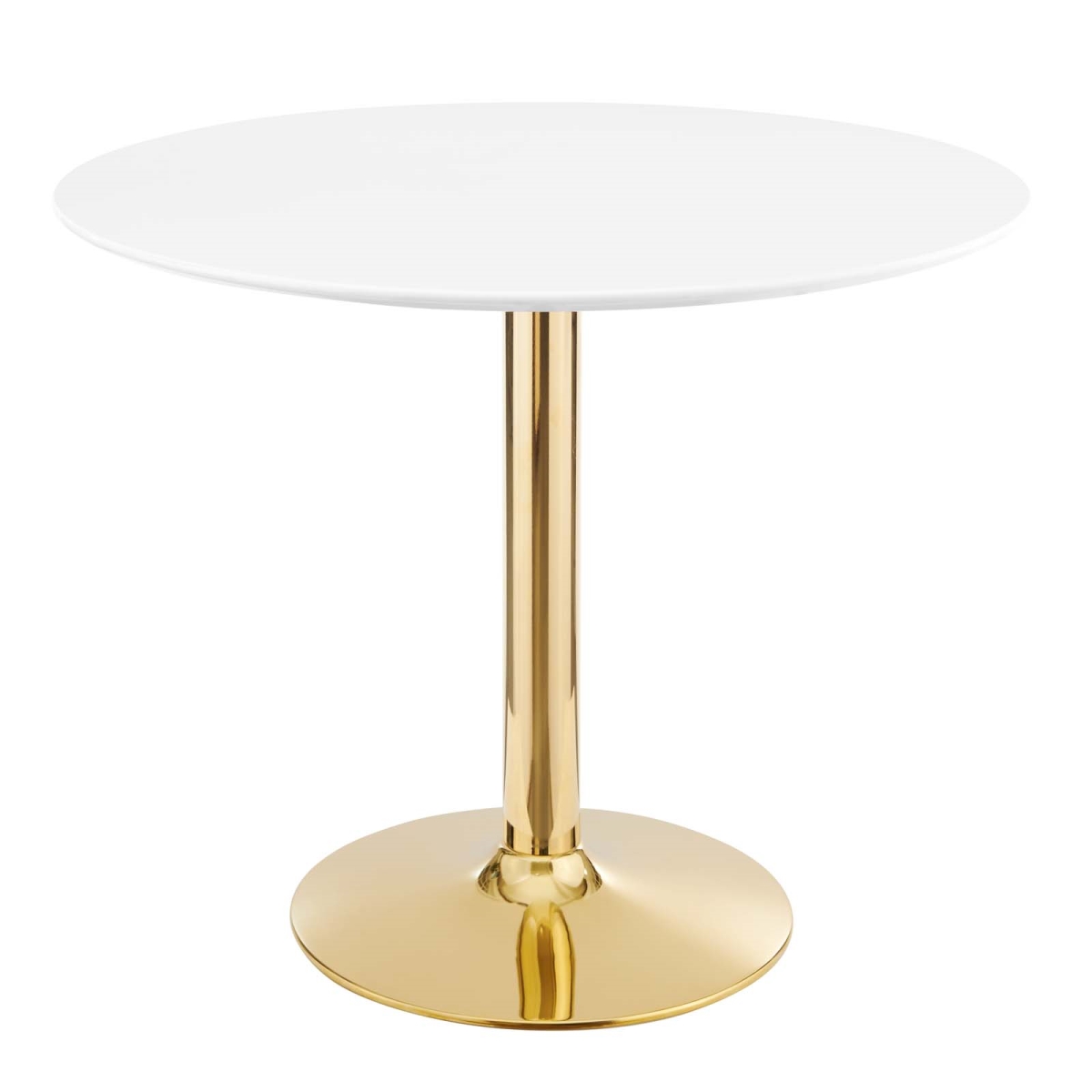 EEI-4544-GLD-WHI 29 x 35 x 35 in. Verne Dining Table, Gold & White