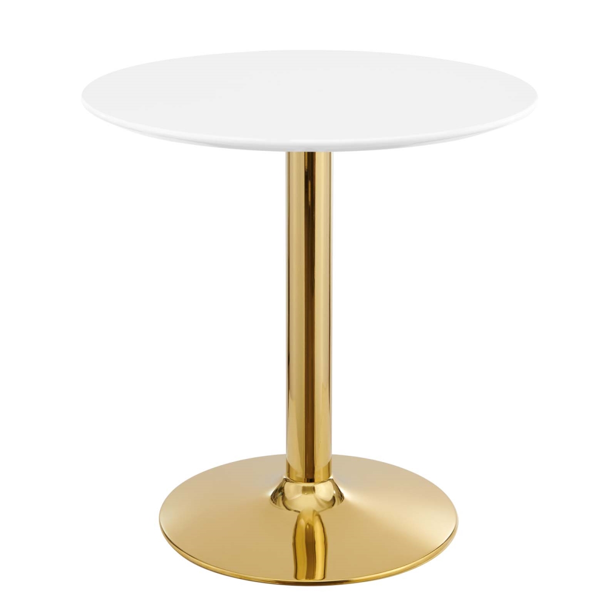 EEI-4543-GLD-WHI 29 x 27.5 x 27.5 in. Verne Dining Table, Gold & White