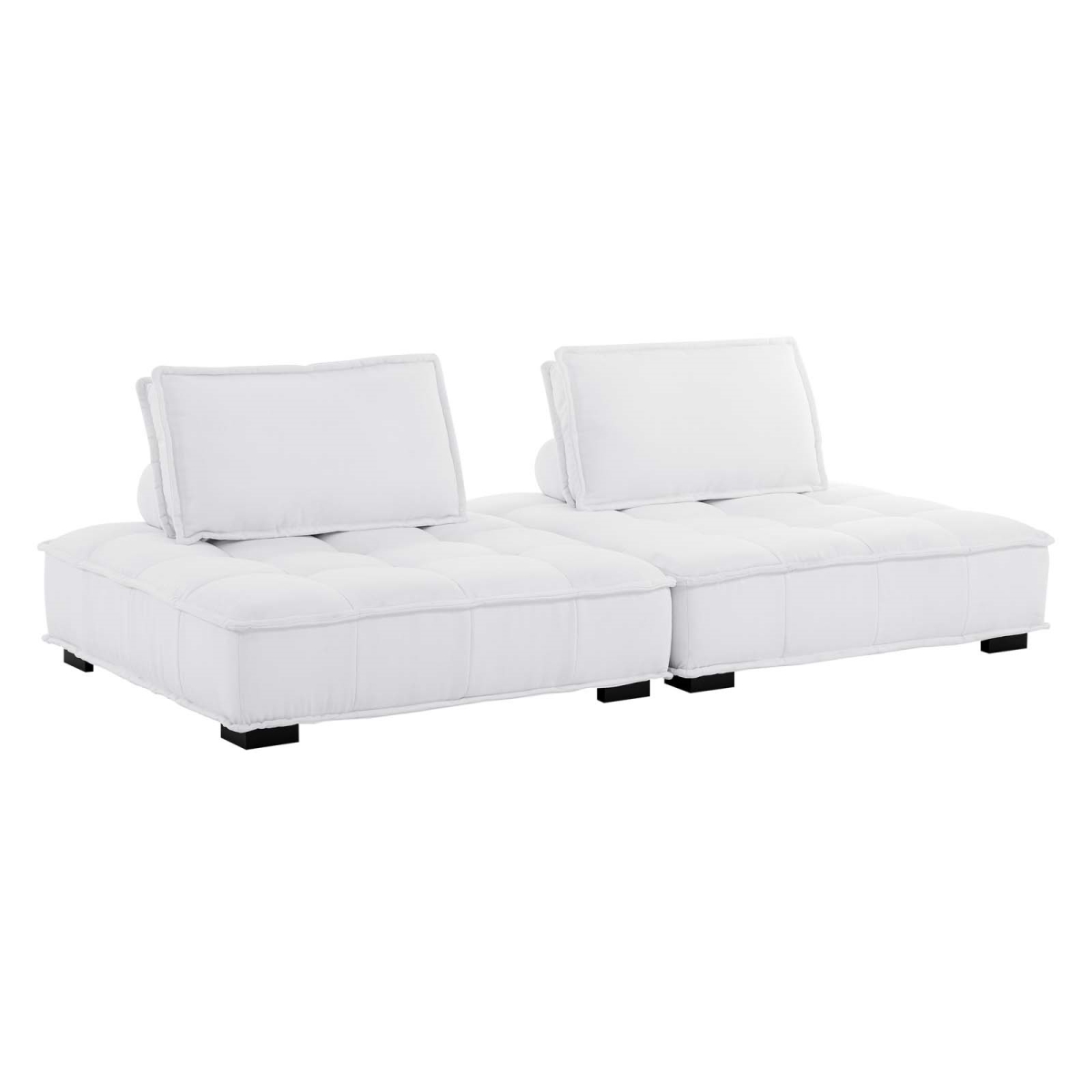 EEI-5204-WHI Saunter Tufted Fabric Loveseat, White - 2 Piece