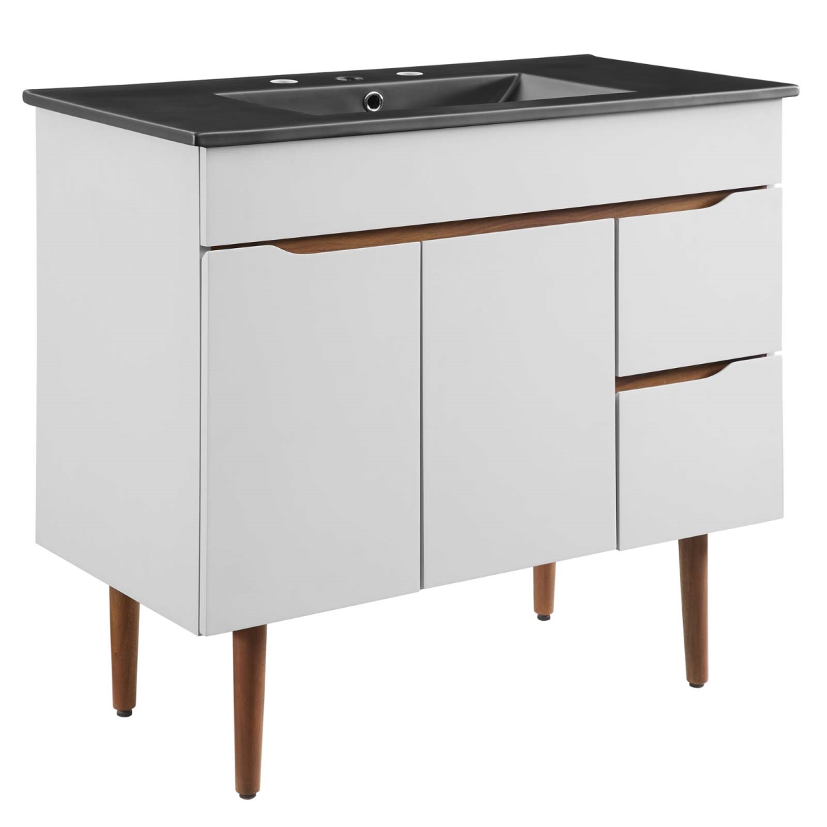 EEI-5392-GRY-BLK 36 in. Harvest Bathroom Vanity, Gray & Black -  Modway Furniture