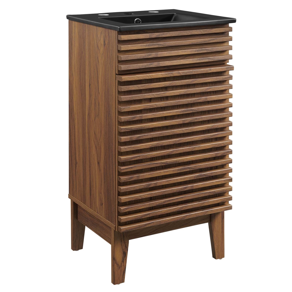 18 in. Render Bathroom Vanity, Walnut & Black