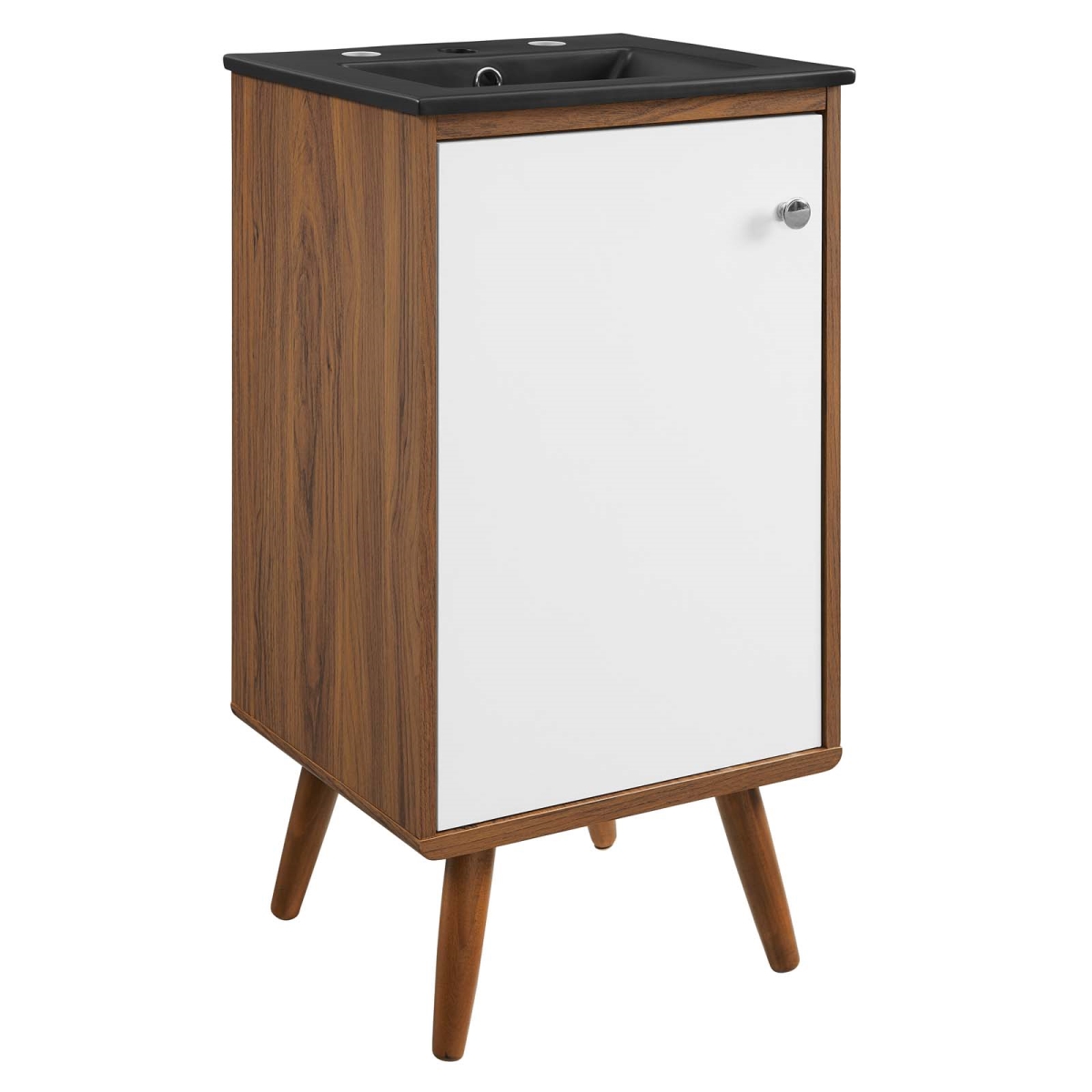 EEI-5389-WAL-BLK 18 in. Transmit Bathroom Vanity, Walnut & Black