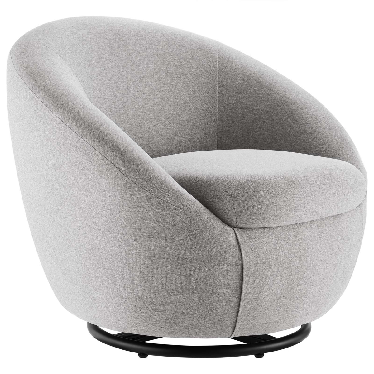 EEI-5006-BLK-LGR 29.5 x 31.5 x 34 in. Buttercup Fabric Upholstered Upholstered Fabric Swivel Chair, Black & Light Gray