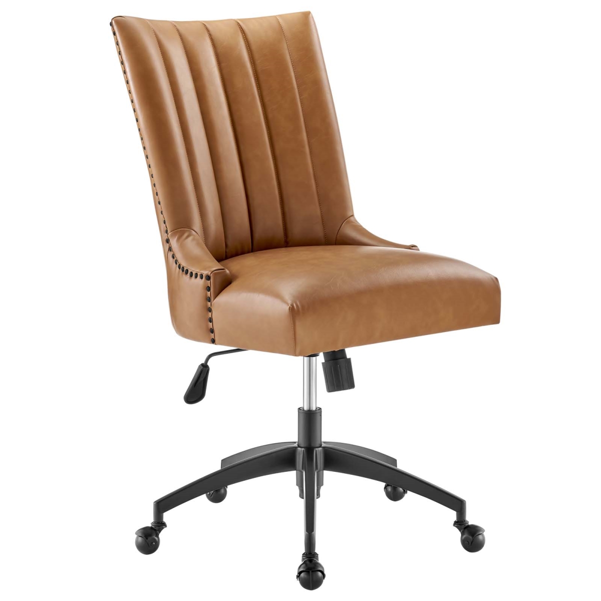 EEI-4577-BLK-TAN Empower Channel Tufted Vegan Leather Office Chair, Black Tan