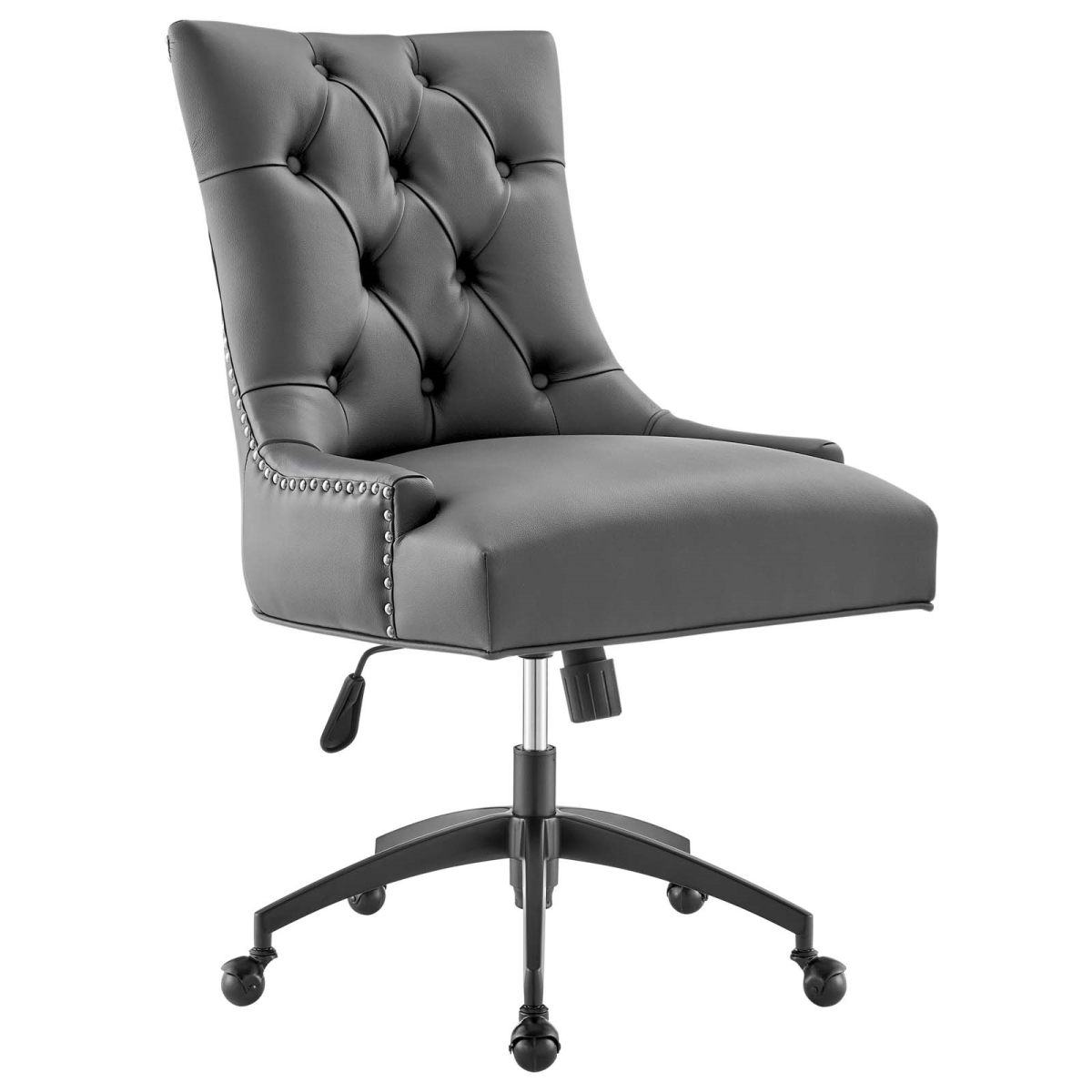 EEI-4573-BLK-GRY Regent Tufted Vegan Leather Office Chair, Black & Gray - 33.5-37 x 26.5 x 21.5 in -  Modway