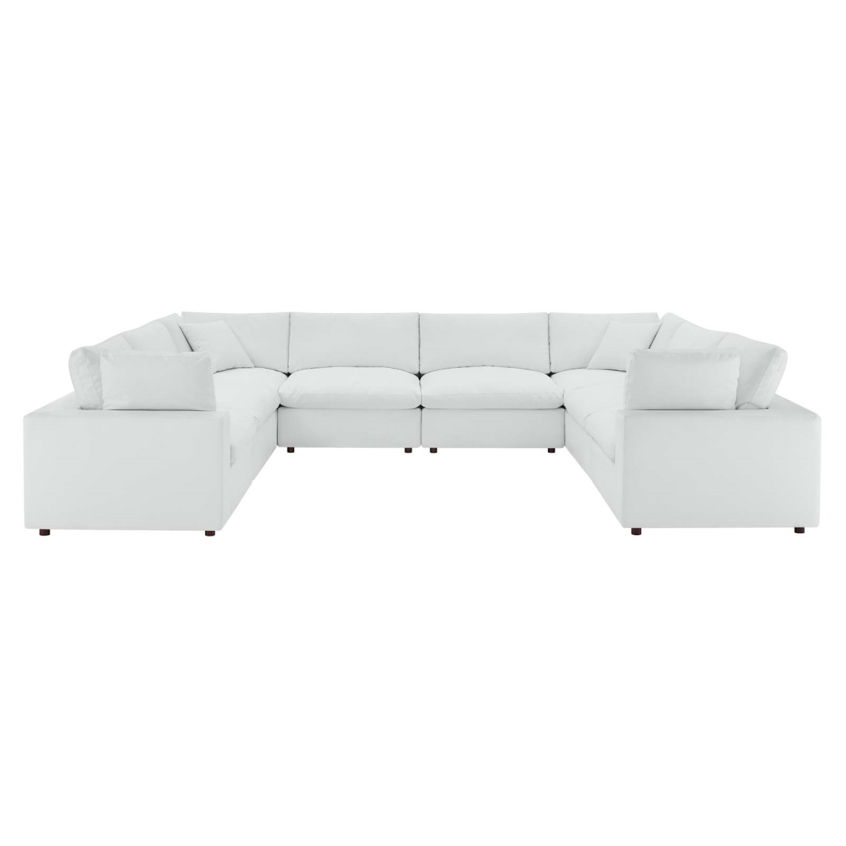 EEI-4923-WHI 35 x 158 x 120 in. Commix Down Filled Overstuffed Vegan Leather 8 Piece Sectional Sofa, White -  Modway Furniture