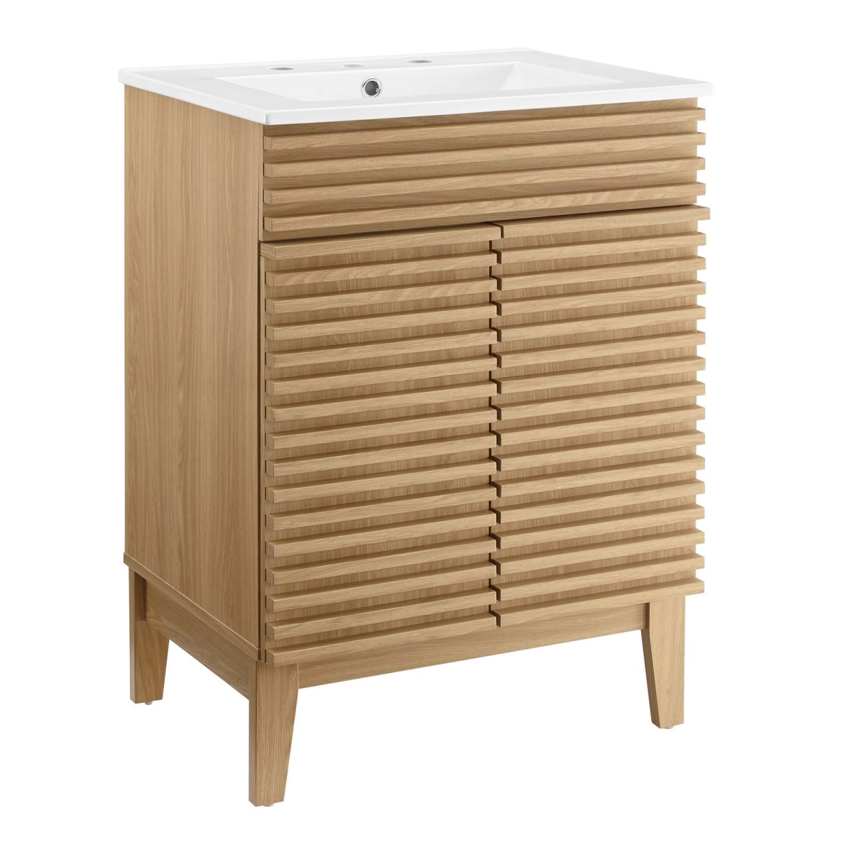 EEI-3860-OAK-WHI 32.5 x 24.5 x 18.5 in. Render Bathroom Vanity, Oak & White