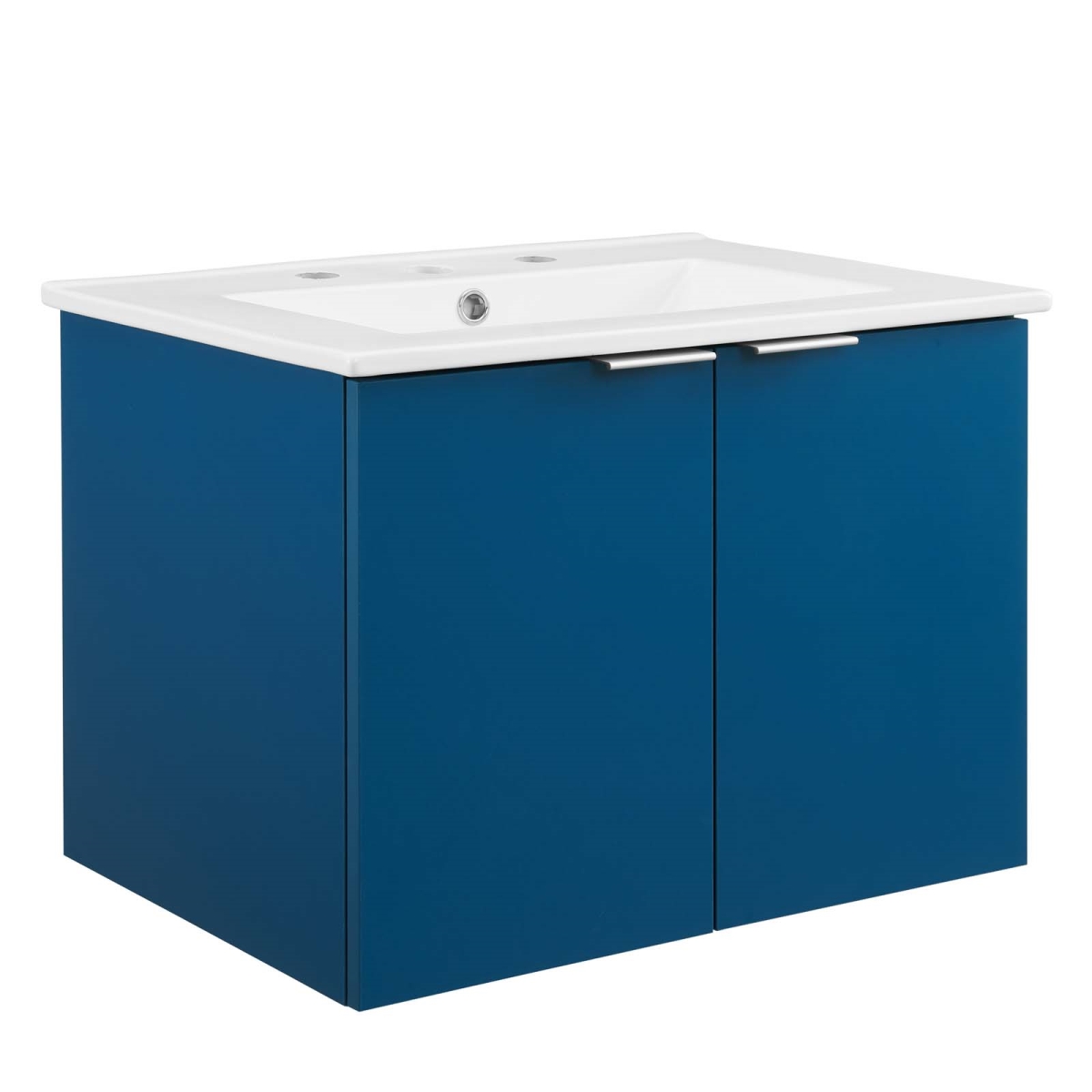 EEI-5379-NAV-WHI 24 in. Maybelle Wall-Mount Bathroom Vanity, Navy & White