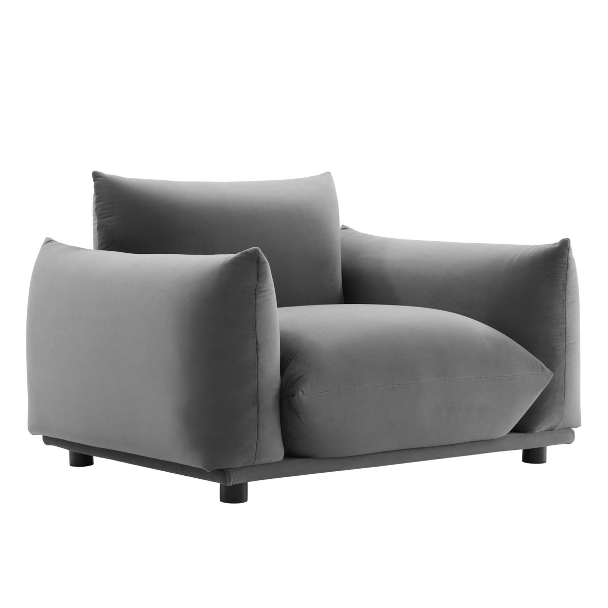 EEI-5472-GRY Copious Performance Velvet Armchair, Gray